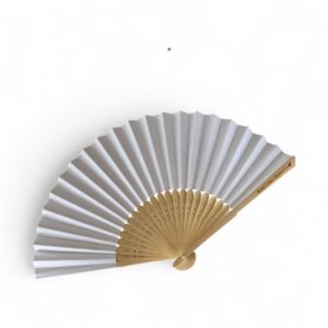 Hand Held Fan - White & Wood