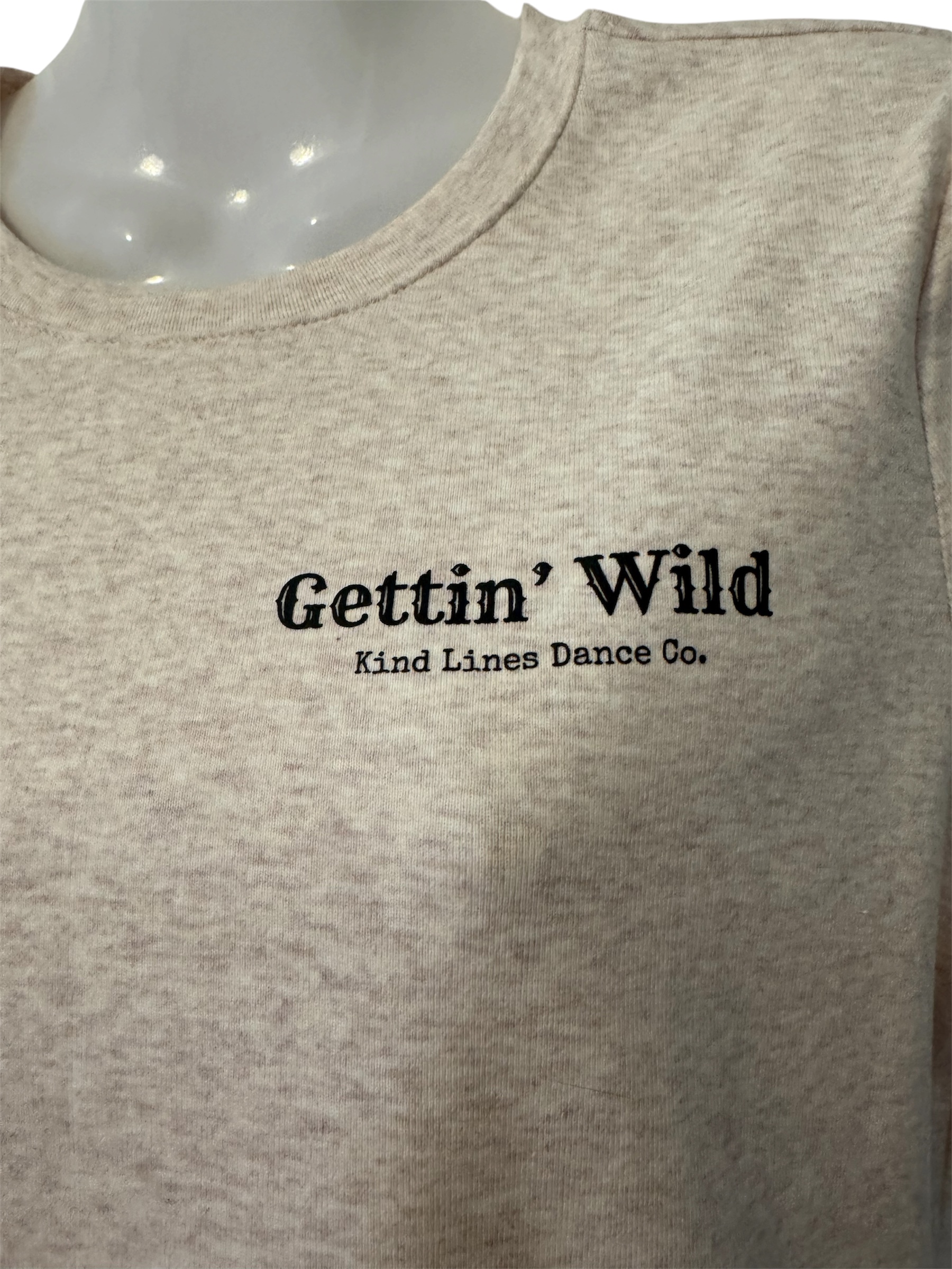 Kind Lines Dance Co. Country Beige Slim Fit T-Shirt - Image 3