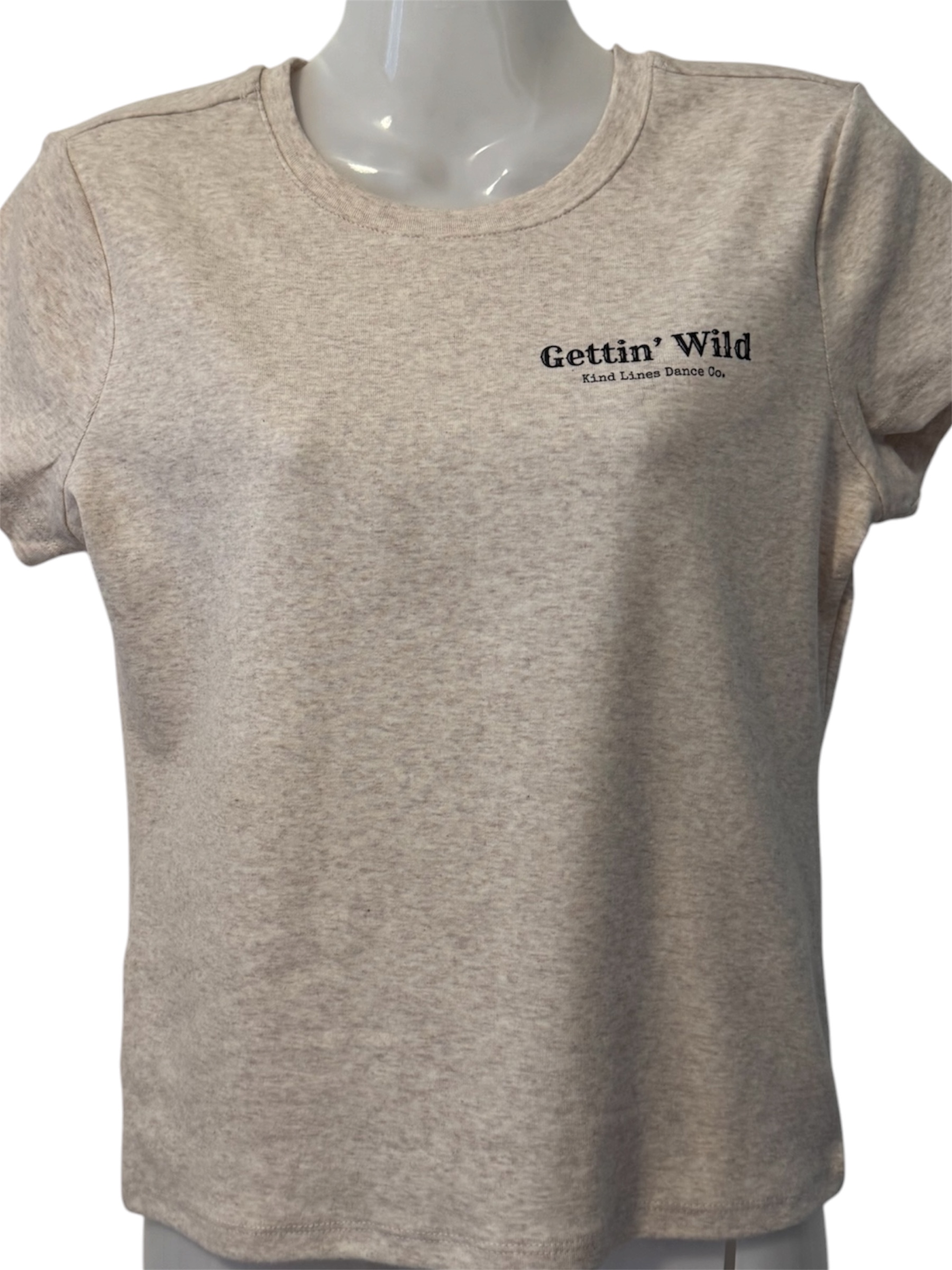 Kind Lines Dance Co. Country Beige Slim Fit T-Shirt - Image 2