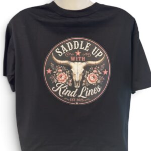 Kind Lines Dance Co. Crop Women T-Shirt Black Saddle Up